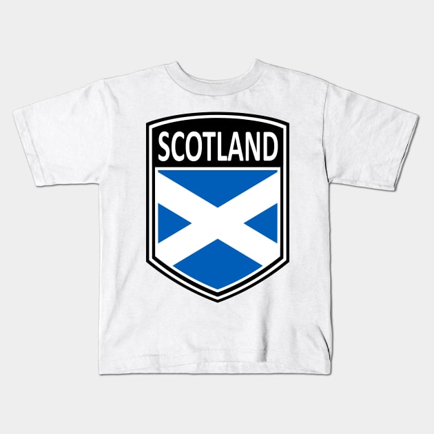 Flag Shield - Scotland Kids T-Shirt by Taylor'd Designs